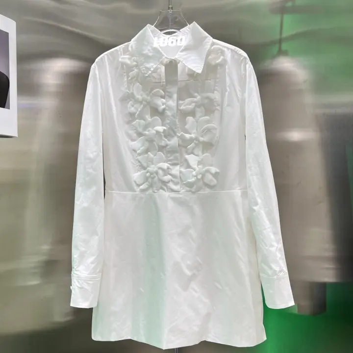 Candice 2024 latest high quality unique design puff sleeve white casual dresses women lady elegant