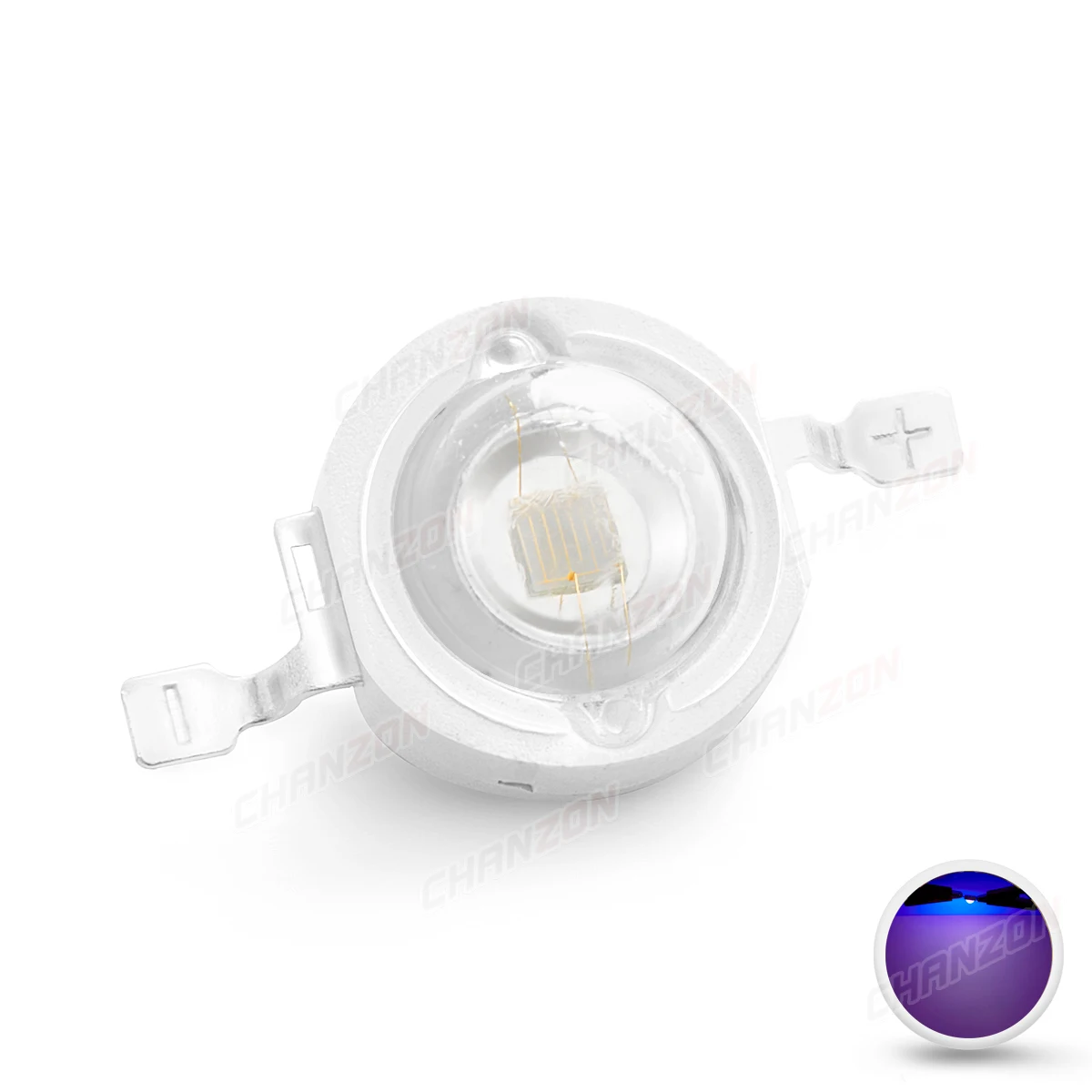 Chanzon High Power LED 1W 3W 5W  UV Purple 365nm 370nm 395nm 405nm 425nm Light With Double Golden Wire (99.99%) and Copper Frame