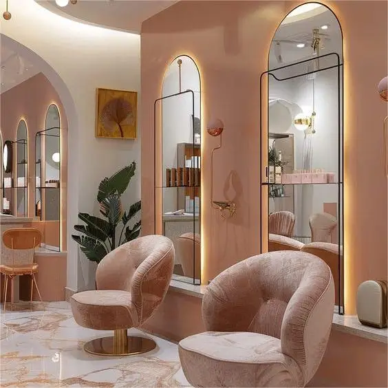 Большая мебель для парикмахерской со светодиодной подсветкой