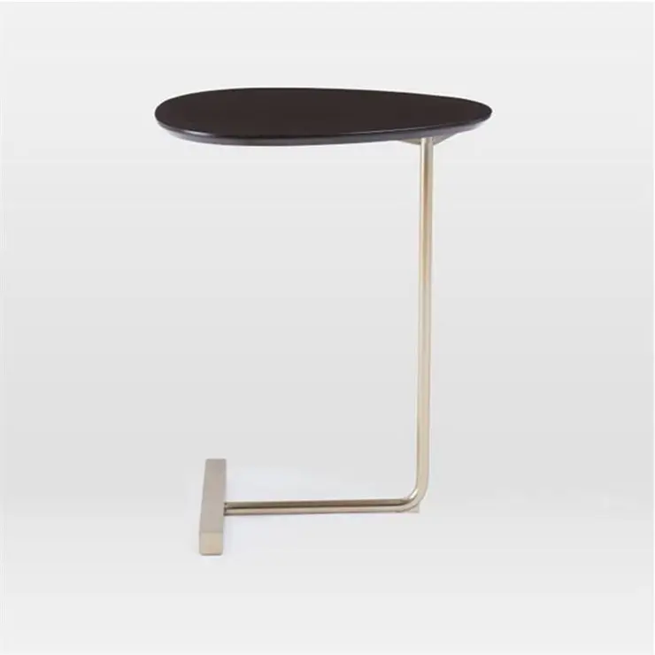 High production modern luxury steel round coffee table brown side tables for living room modern furniture for Supermarket