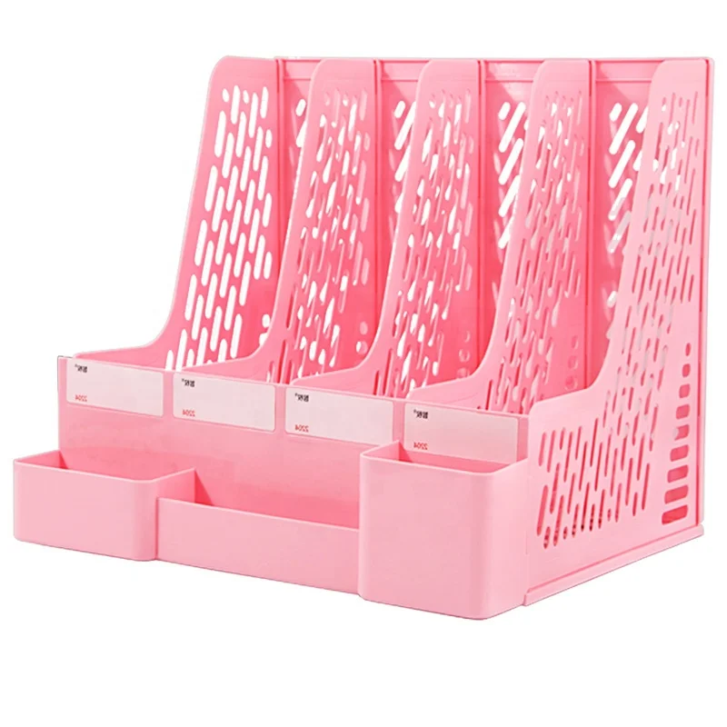Color document sorting box storage rack sorting column 4  columns office stationery Magazine File Storage Holders