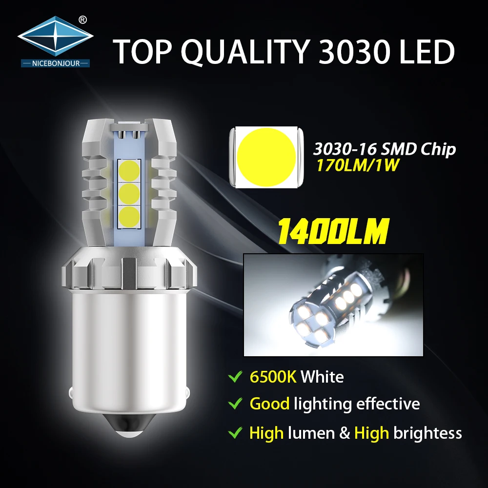 Wholesale 1400lm Bulb 1156 Turn Signal Light LED Car Brake Light 1157 Switchback S25 P21W 12V 24V Auto Lighting System