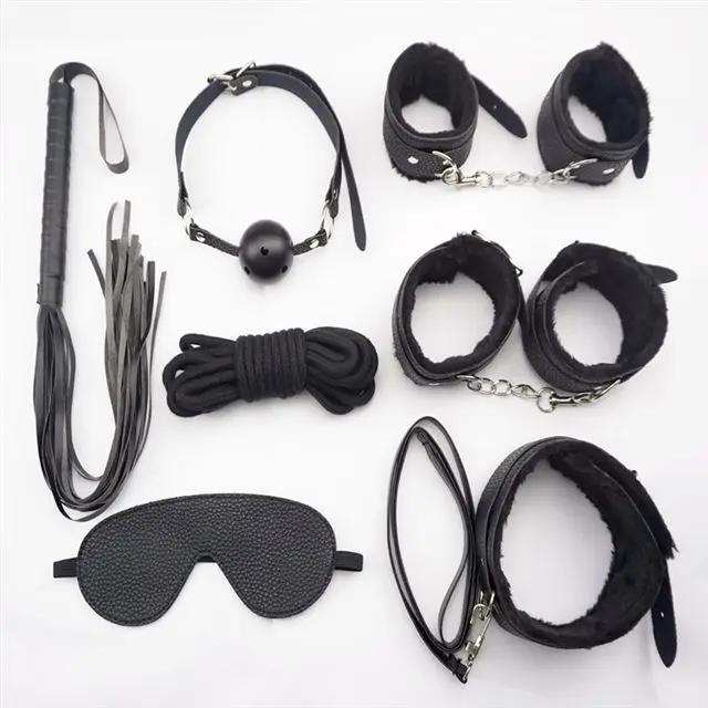7 Pcs Bdsm Bondage Tool Fetish Sm Restraint Suit Adult Sex Toys For Woman And Men Couple Sex Game Rope Whip Mouth Ball Eyeblind