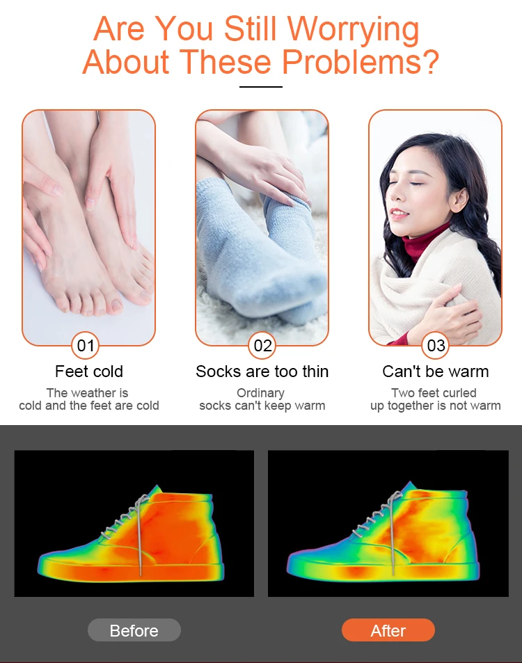 Heated Insoles Winter Shoe Inserts Chargeable Electrically Heated Shoes Boot Keep Warm Unisex Men Women Winter Heated Insoles