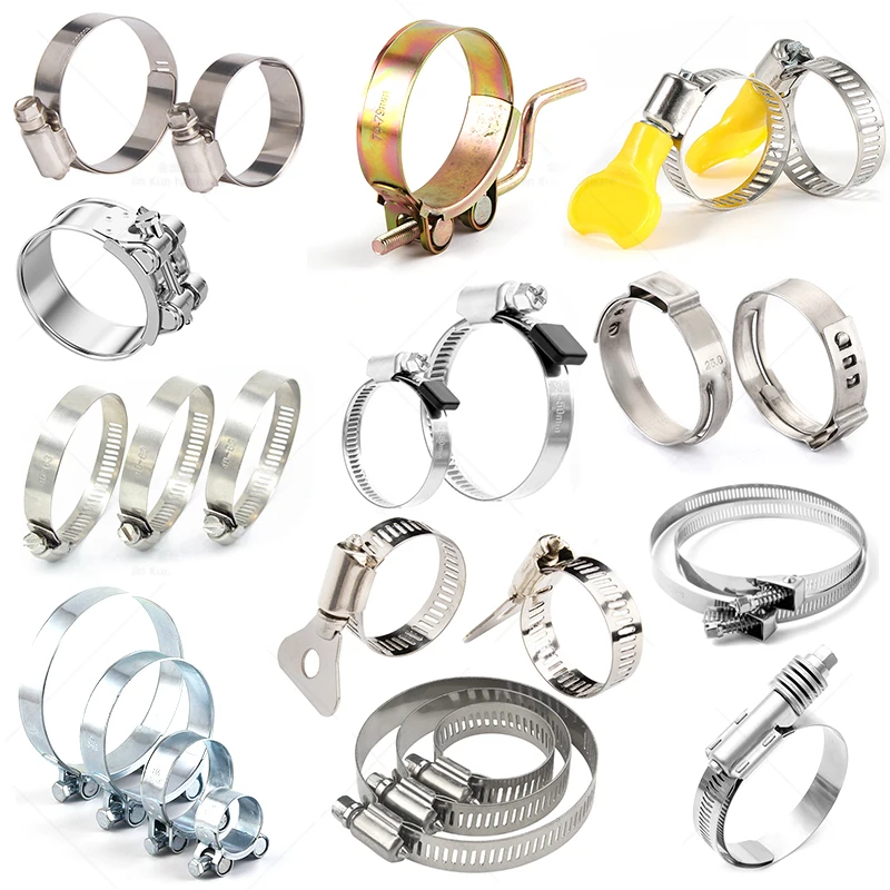 Custom 304 316 Metal Swivel Band pipe Clamp Zinc Plated Stainless Adjustable Bolts Steel Hose Clamps For Sealing Various Hoses