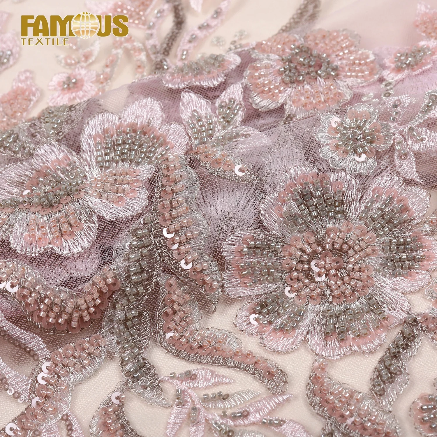 Высококачественная винно-красная сетчатая вышивка, роскошная кружевная ткань ручной работы из бисера для невесты