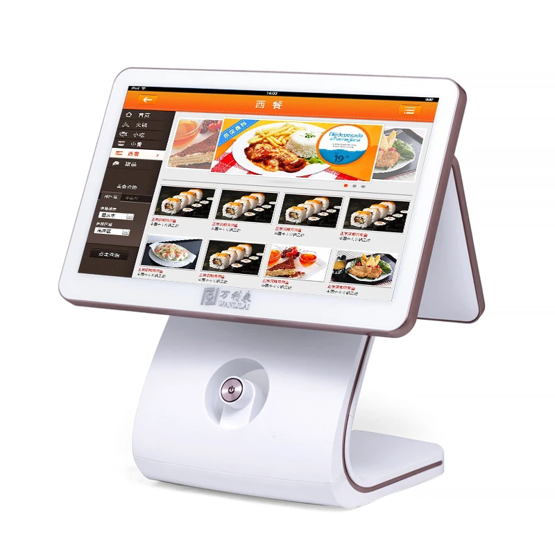 Elegant Fashion Touch POS terminal Ture Flat Dual Screen with Android system OS Epos