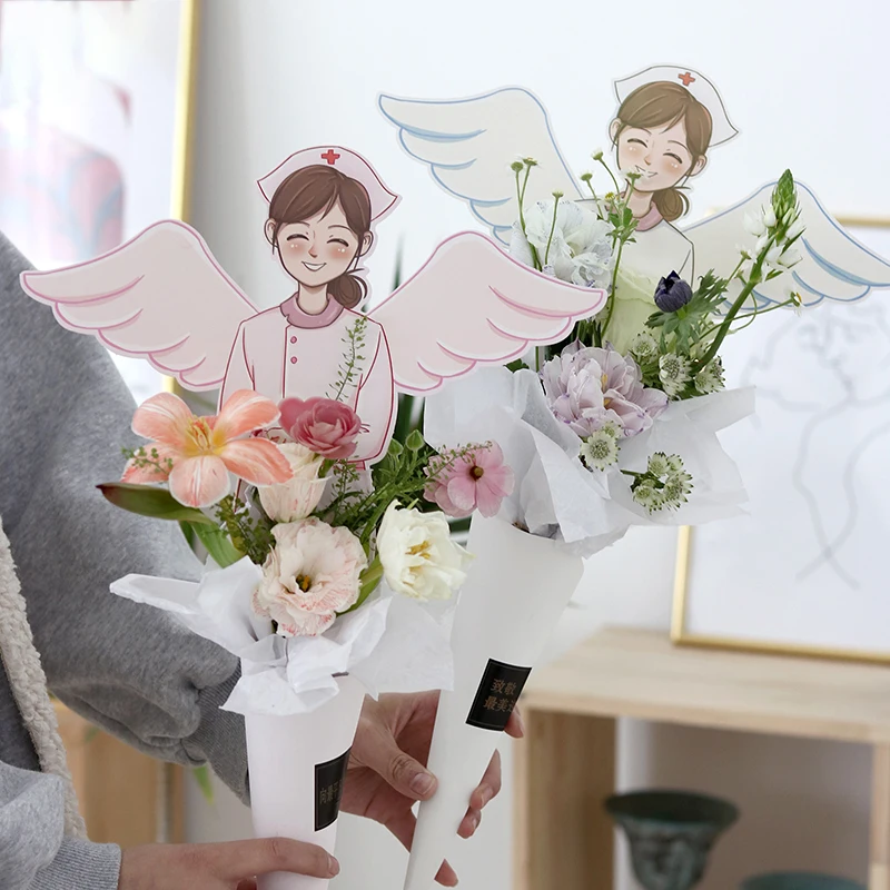 Cheap cartoon bouquet paper recycled colorful flower wrapping sleeve