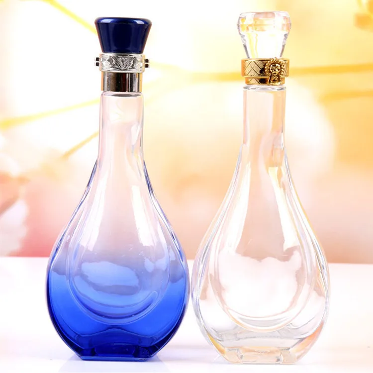 Top grade 500ml flagon health liquor bottle glass foreign wine and red wine bottle