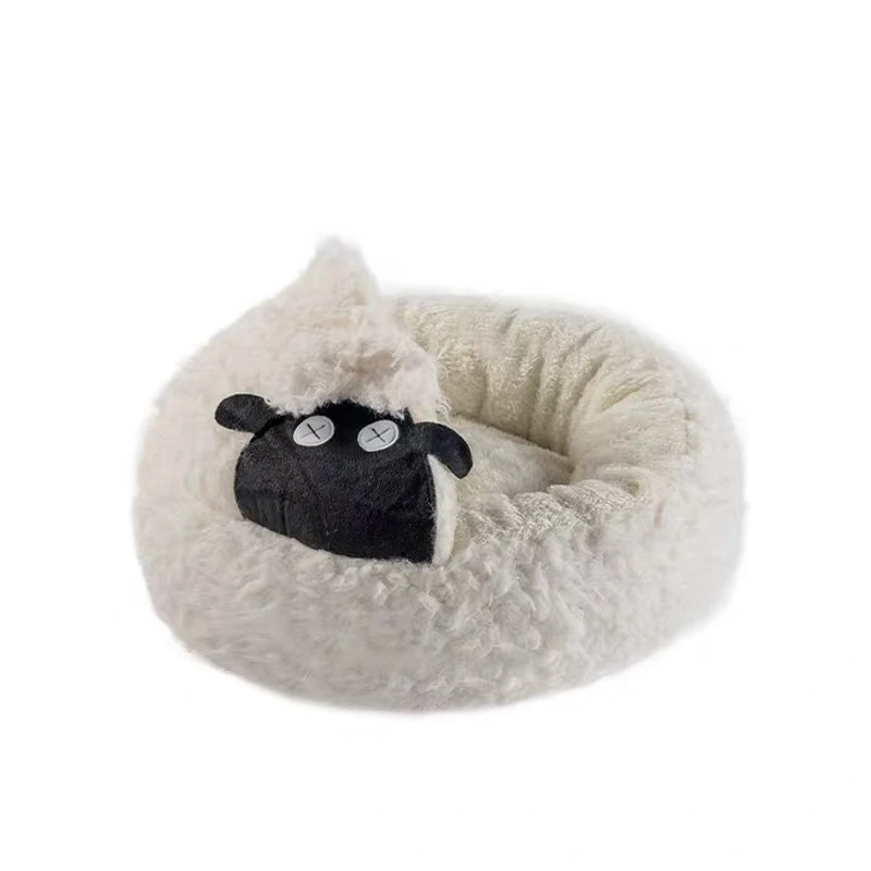 Cute Sheep Cartoon Soft And Comfortable Cat And Dog Pet Cat Bed House