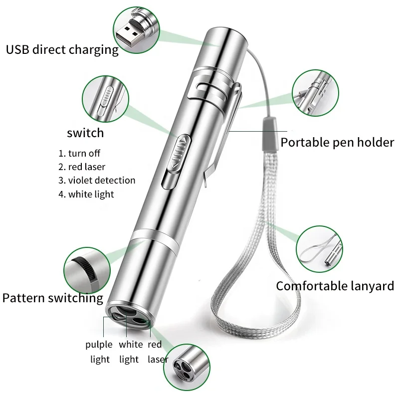  Интерактивные игрушки для кошек палочка с зарядкой от USB 4 в 1 функциональный тренировочный инструмент домашних животных упражнения лазерная указка
