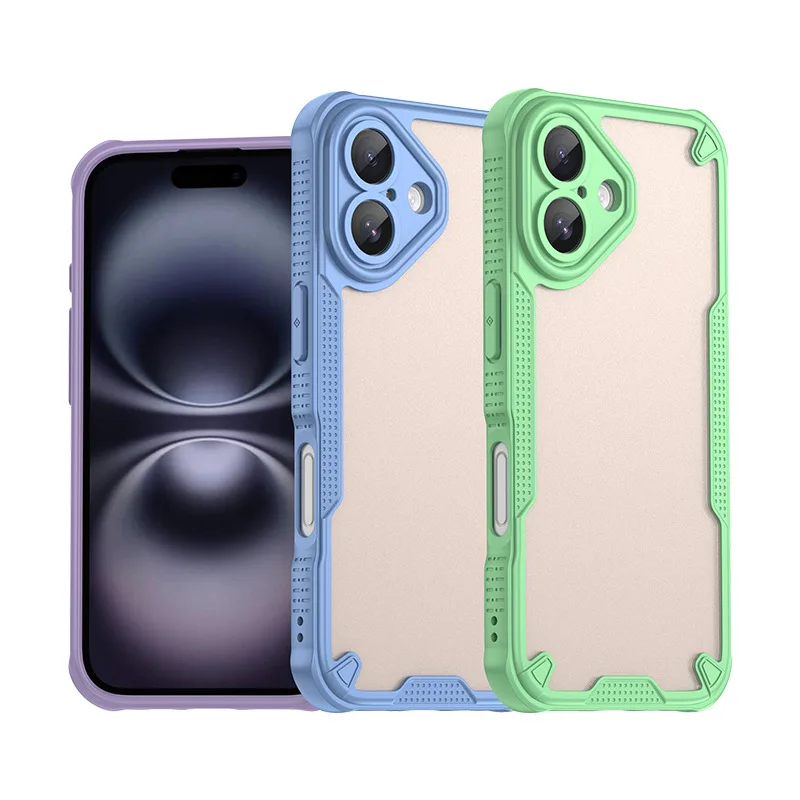 Antislip Rugged Shockproof Frosted PC Back Cover Phone Case for iPhone 16 Plus 15 14 13 12 Pro Custom Support