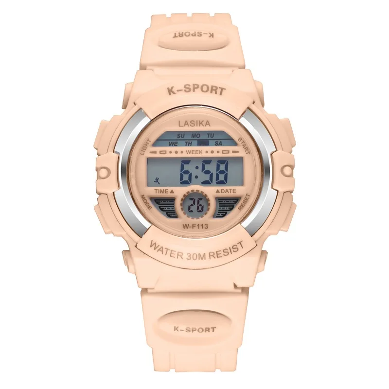 Latest kids sports bracelet led watch boys snap digital watch alarm