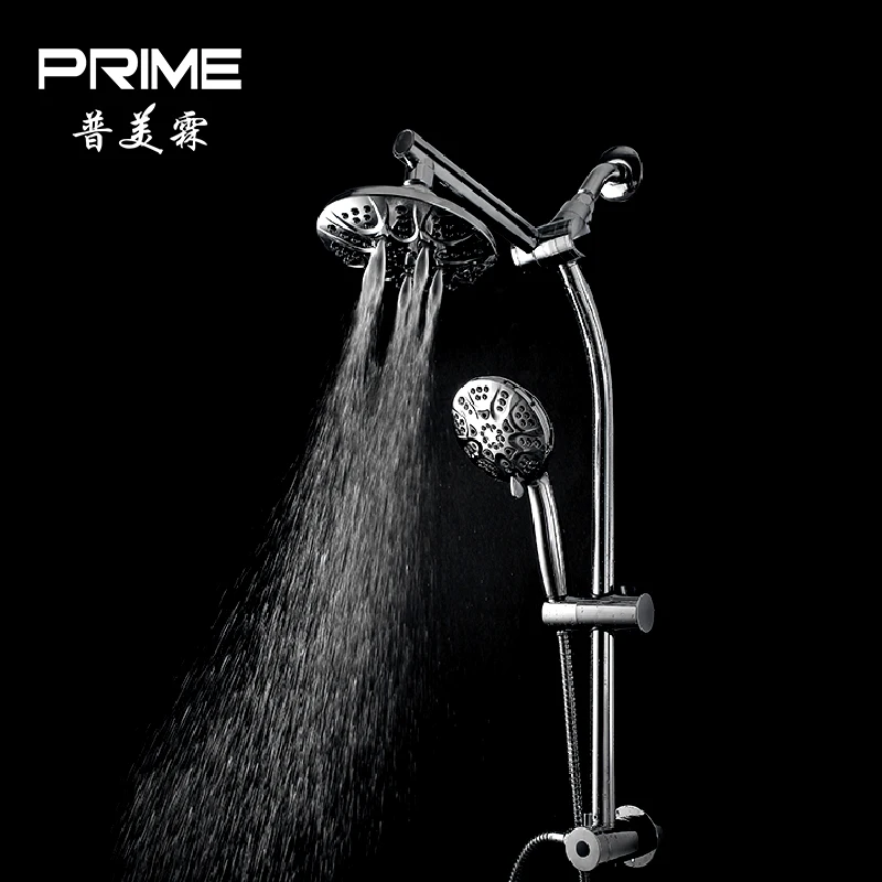 
SB2526700 Fixed & Handheld Double Showerhead 6 Function High Pressure Water Saving Rainfall Shower Head Rain For Bathroom 