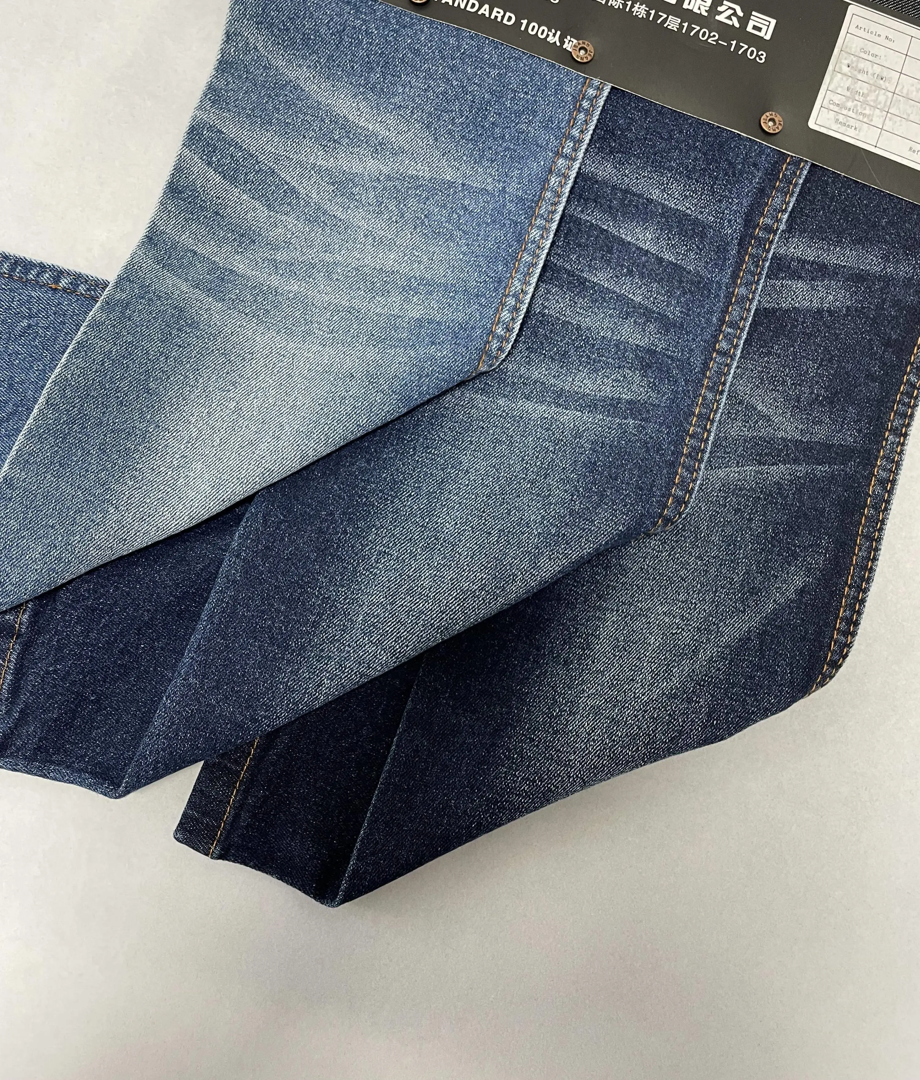 12 oz Heavy weight cotton spandex men jeans denim fabrics with comfortable elastic from China factory