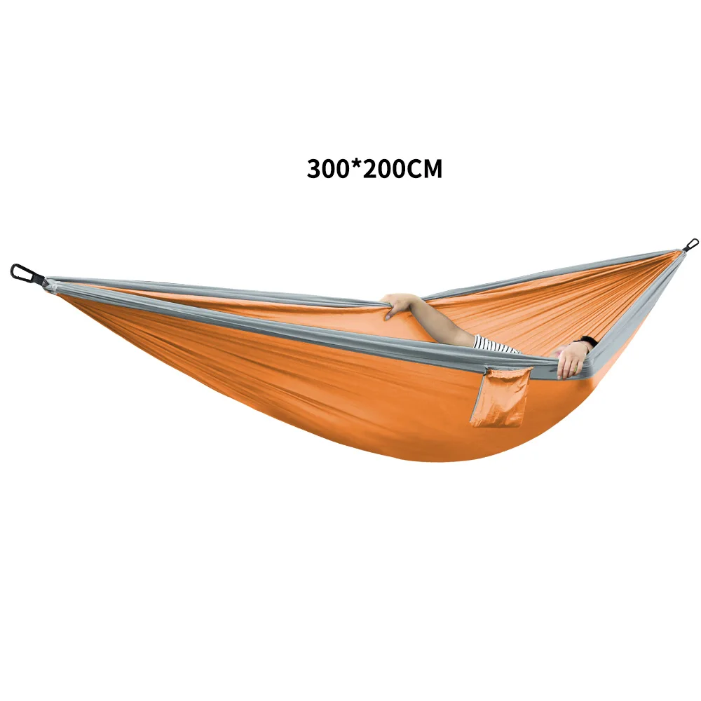 In stock Double size 300*200cm 210T Nylon Portable Folding Outdoor Travel Camping Hammock