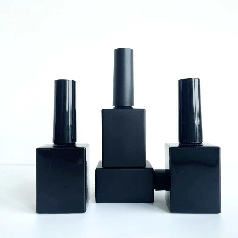Custom nail polis bottle 10ml 12ml 15 Ml 20ml 30ml glass square gel polish bottle 15ml pink empty nail polish bottle