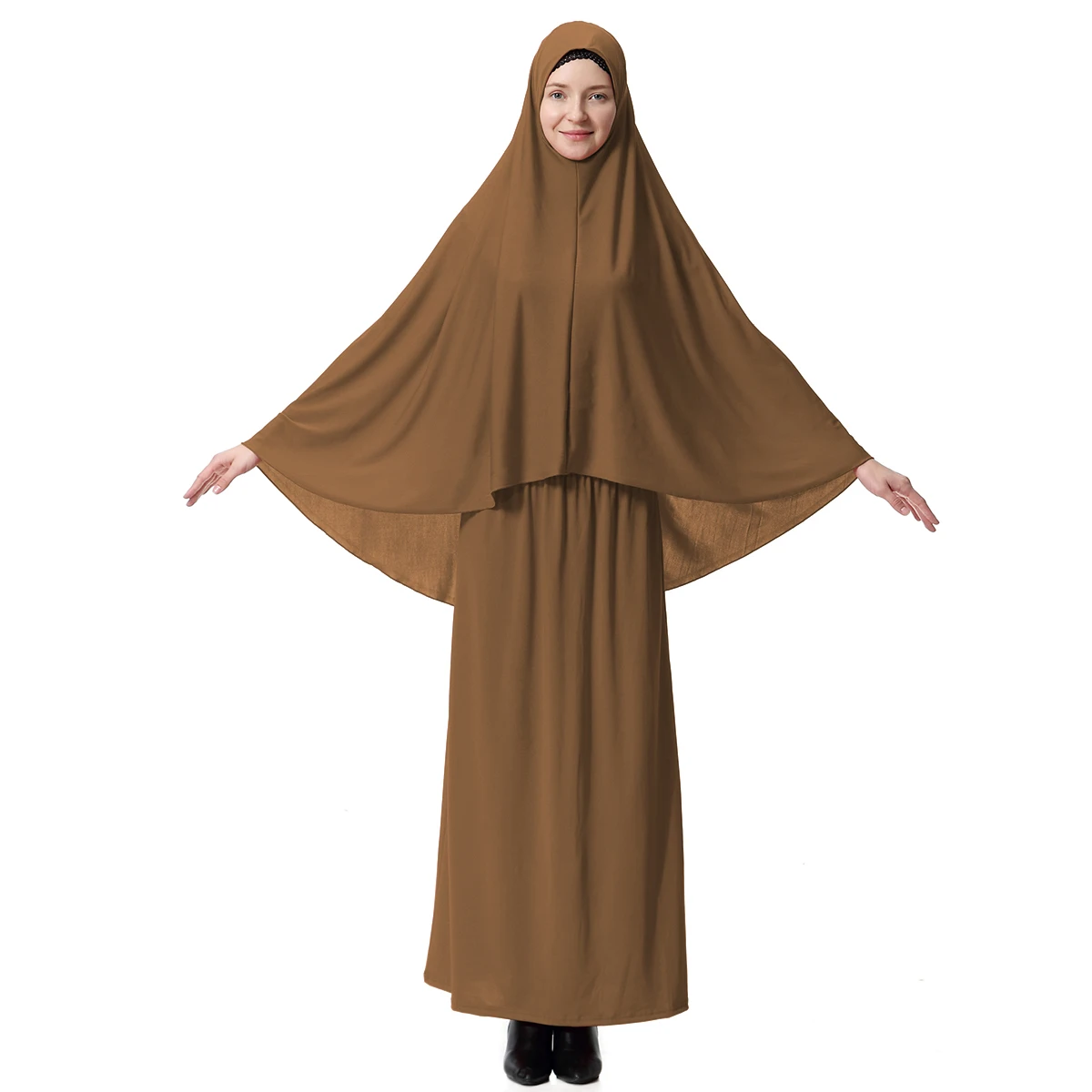 one set khimaar with skirt crystal hemp scarf milk fiber large size for women Muslim polyester wholesale