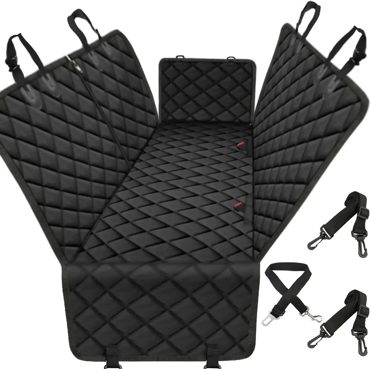 Qbellpet High Quality Hard Bottom Dog Car Seat Cover Waterproof Protection With Visual Window For Pet Back Seat Protector