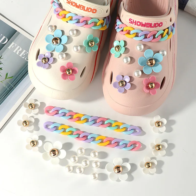 JL2303   Summer Flower Charm  Beach  Slippers Shoes  Shoe Accessories Women