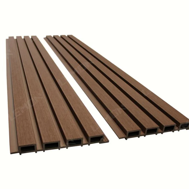 Modern Design Water Proof Wpc Wall Cladding Wood Plastic Composite Grille Panel For Interior Exterior Wall