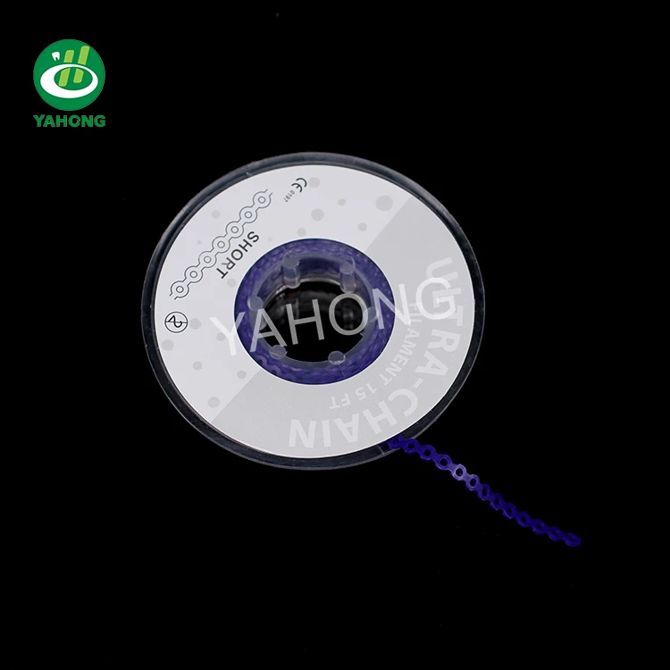 Dental Orthodontic Elastic Rubber Band Chain Short Type Power Chain for Mini Roth Brackets