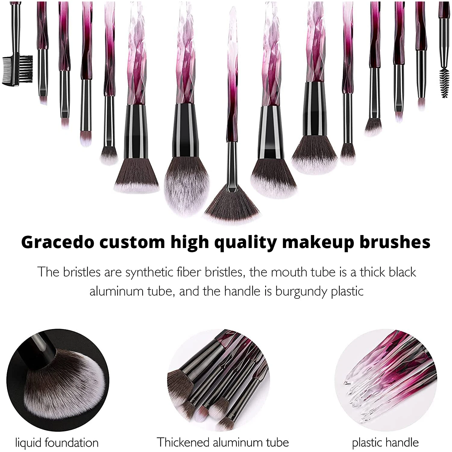 Diamond Makeup Brushes 10 Pieces Makeup Brush Holder Hot Sale Custom Logo Mini Private Label Wholesale Brush Set Makeup