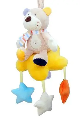 
cuddly animal clockwork music rattles toy plush bed bell hanging toy baby toys 