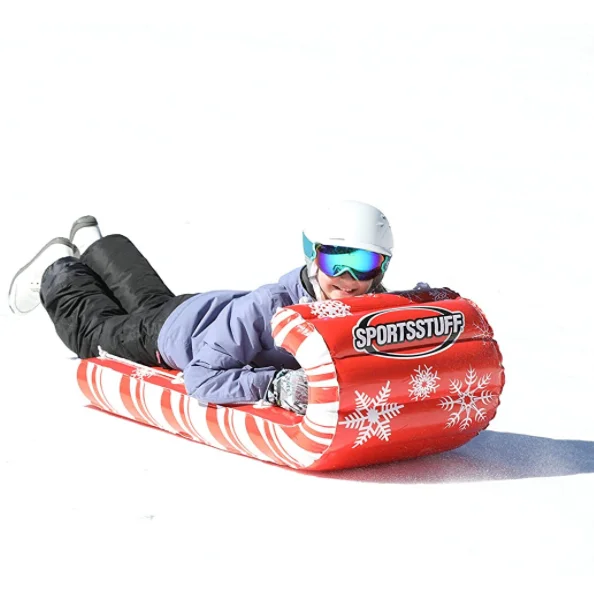 double Snowmobile,PVC Inflatable Luxury Alpine Mountain Sleigh, Winter Snow Sled for 2 person Toboggan