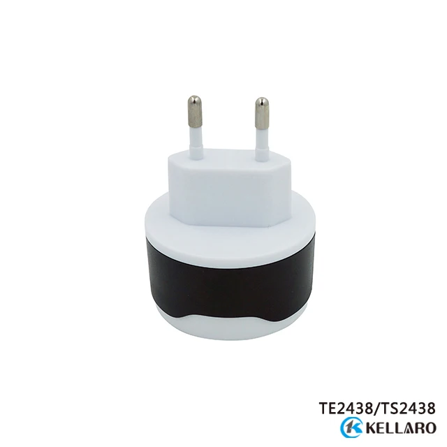 Настенное зарядное устройство адаптер 2 USB металлический круглый дизайн для мобильного телефона