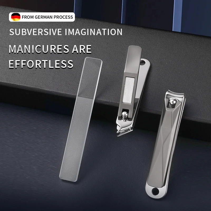 Sharpening Nail Clippers Set Finger Toe Manicure Tool Silver Black Stainless Steel Nail Cutter