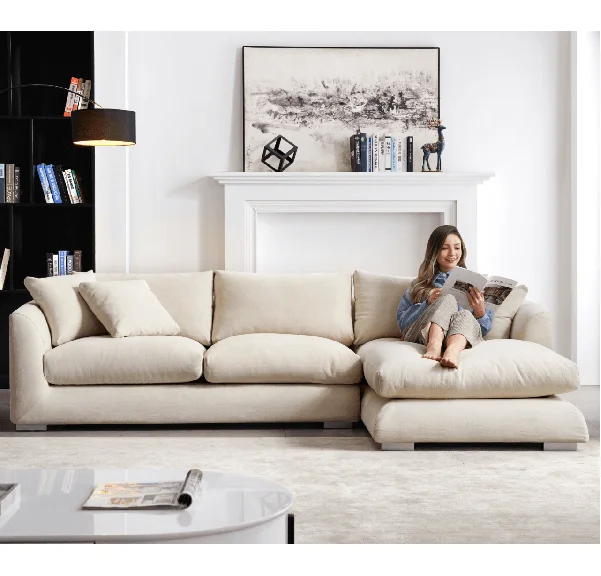 Leather or fabric Italian living room sofas chaise corner sofa slipcovers set furniture sectional sofa