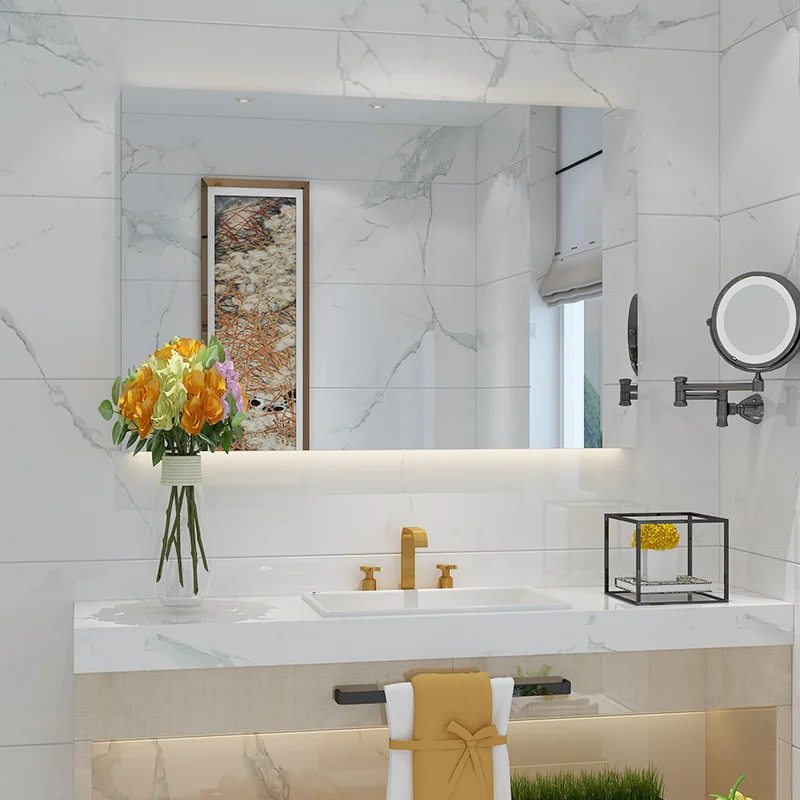 Eco-friendly acrylic oval rectangular mirror sticker toilet bathroom living room wardrobe bedroom home decorative wall sticker