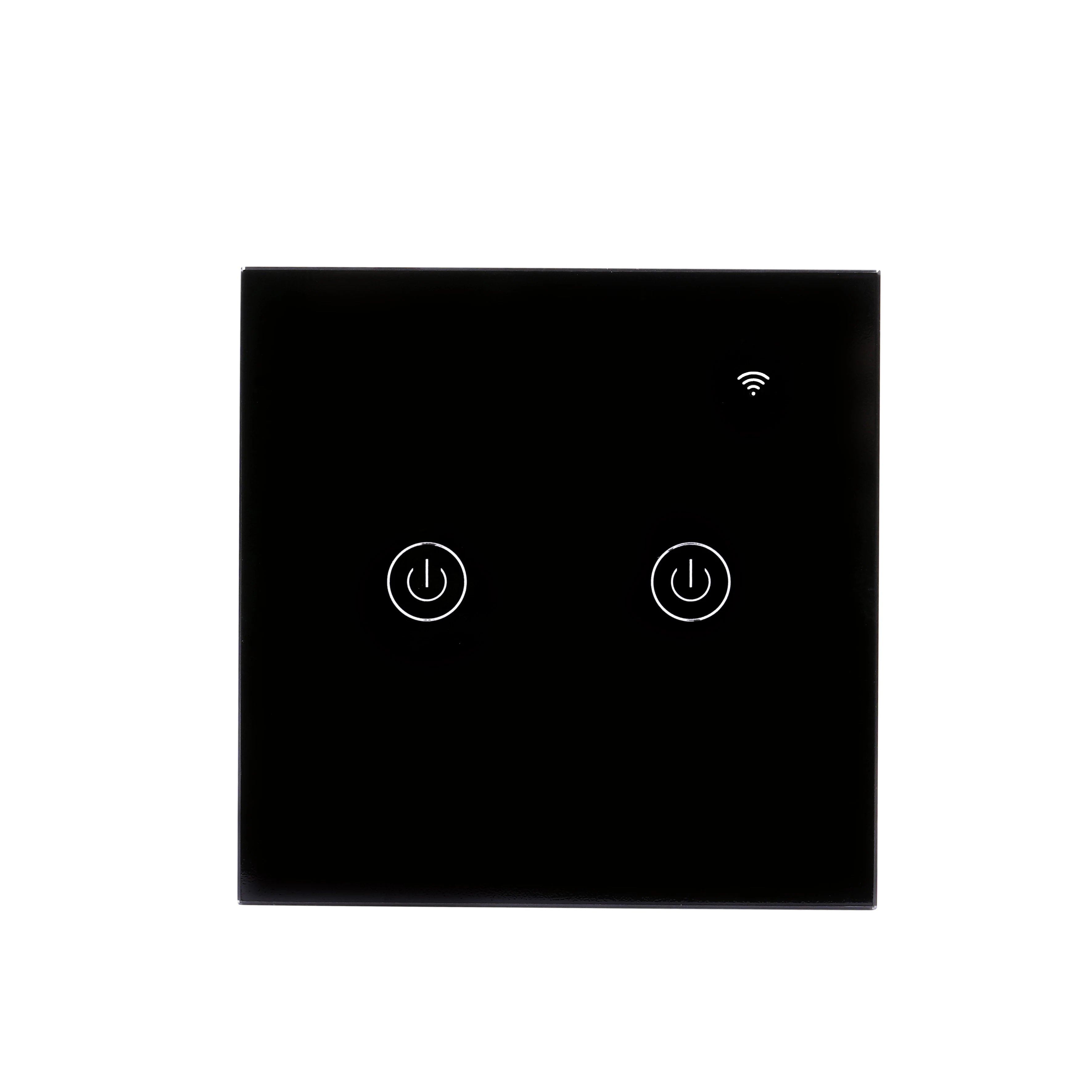 Умный выключатель zigbee настенный сенсорный стеклянная панель 2 клавиши евро стандарт сенсорное управление через приложение стеклянный