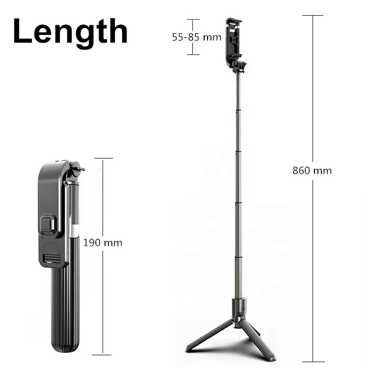 L03 Aluminum Wireless Remote Cell Phone Gopro Camera Monopod Selfie Stick and Tripod Stand