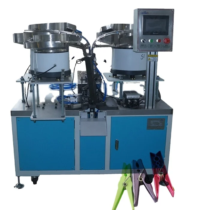 Clothes peg pins combining fixing machine, clothes peg machine