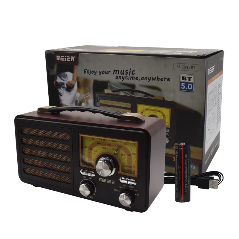 Best sale wireless radio speaker desktop radio vintage FM AM SW 3band Support USB/TF/Mp3 Portable Radios with Backlit compass