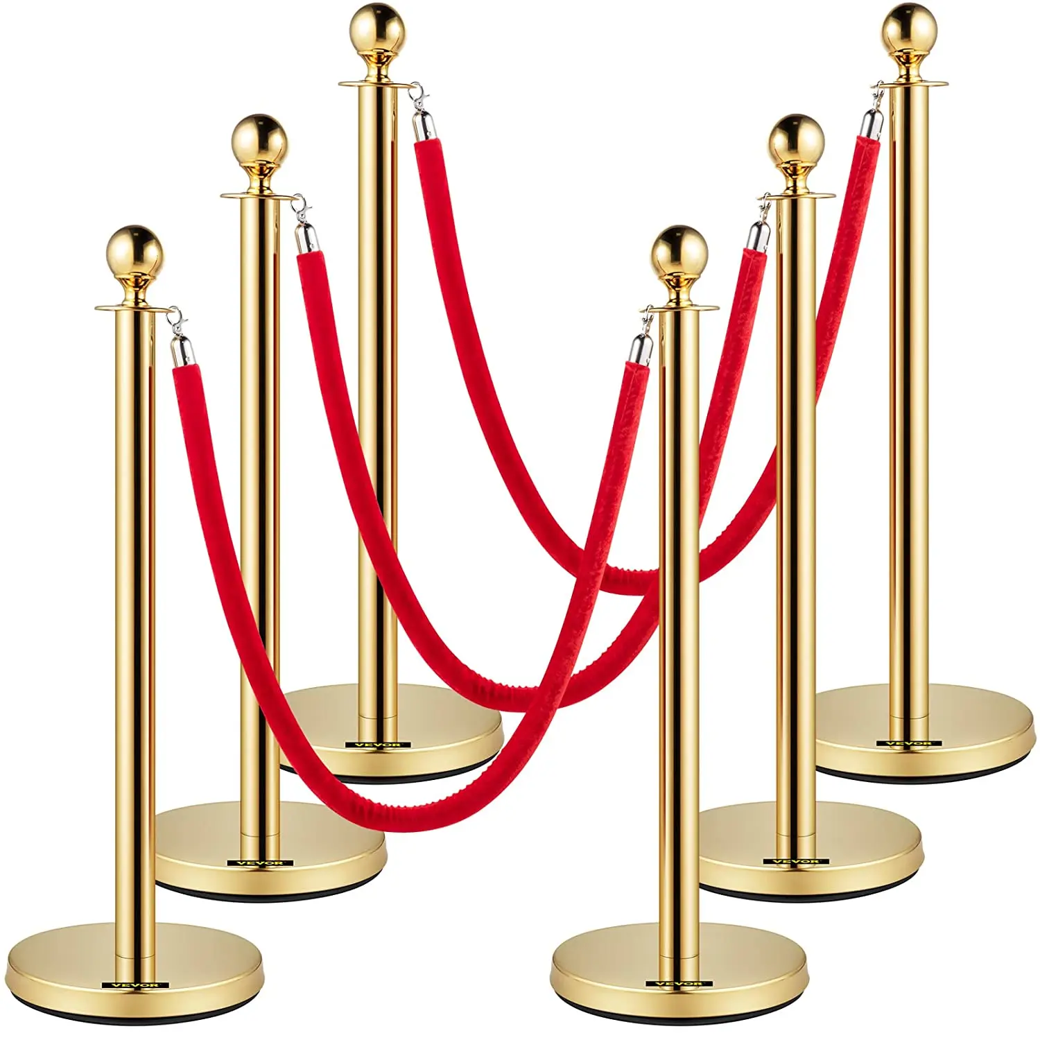 ufeiya Gold car show queuing barricade red carpet poles velvet rope queue stand barrier post stanchions