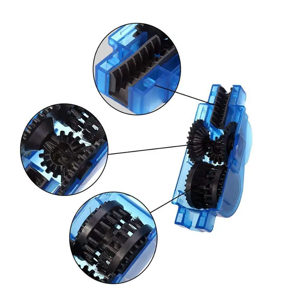 Dropshipping Portable Bicycle Chain Cleaner Bike Brush Scrubber Wash Tool Mountain Cycling Cleaning Kit Outdoor