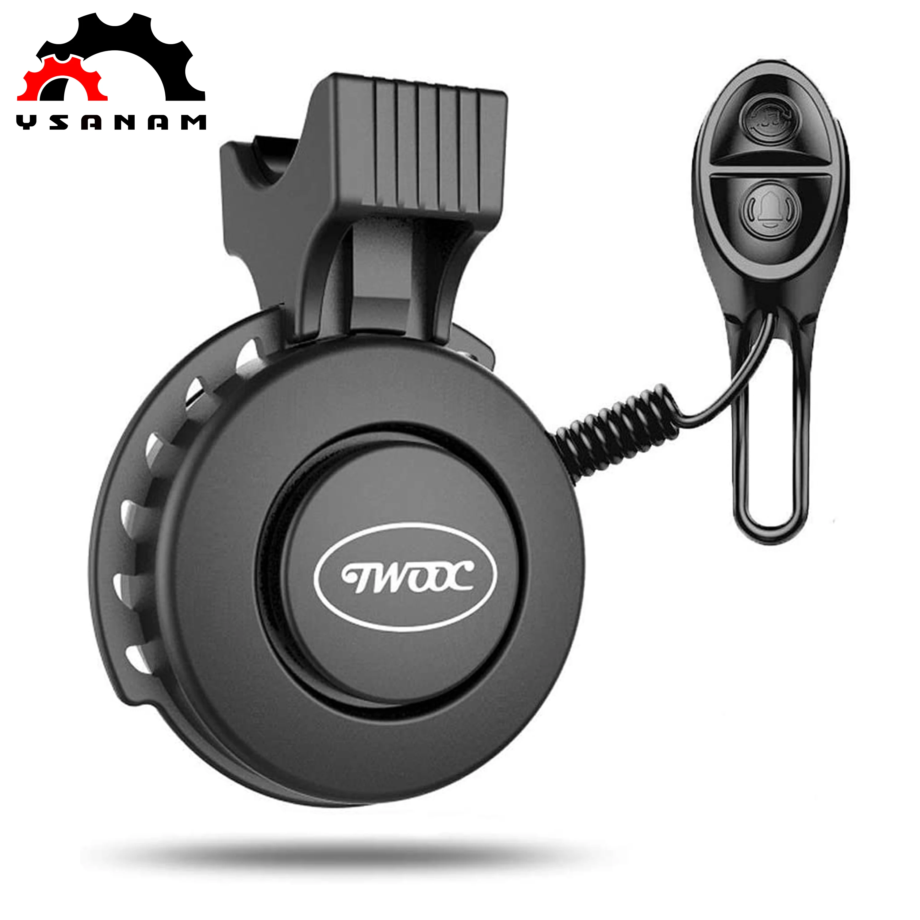 YSANAM Bicicleta Electric Bike Bell USB Charging 120 dB 4 Modes Sounds Alarm Bell Waterproof Bike Horn