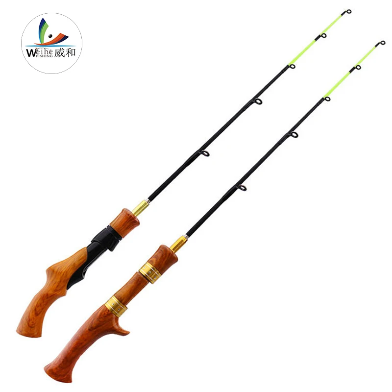 WeiHe 62cm Mini Telescopic Ice Fishing Rod Portable Carbon Fiber River Shrimp Carp Fishing Pole