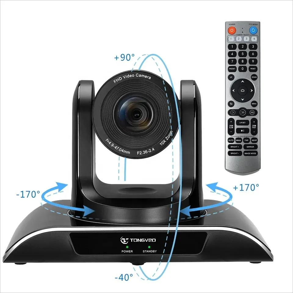 Best Selling 10x Zoom Full HD 1080p Conference PTZ Camera with Remote Control for Meeting Room
