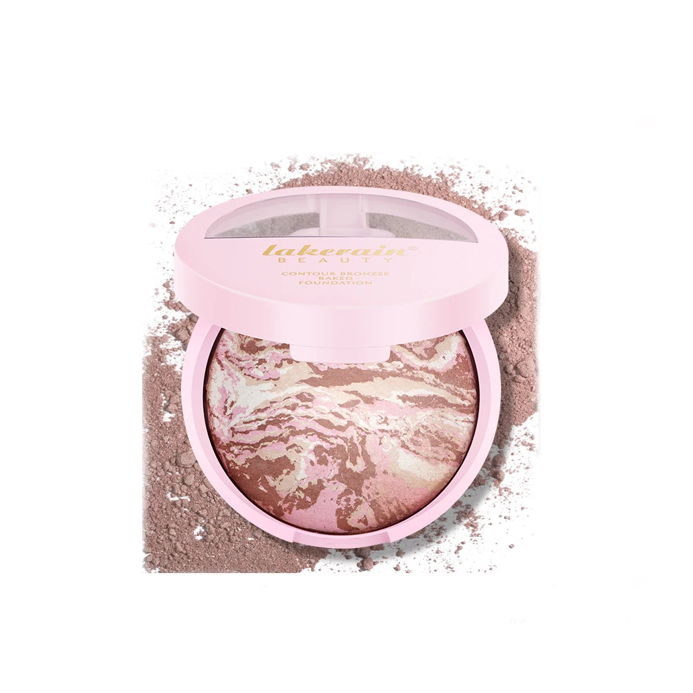 Waterproof Matte Full Coverage Makeup Setting Powder Private Label Pink Loose Highlighter Powder With Puff