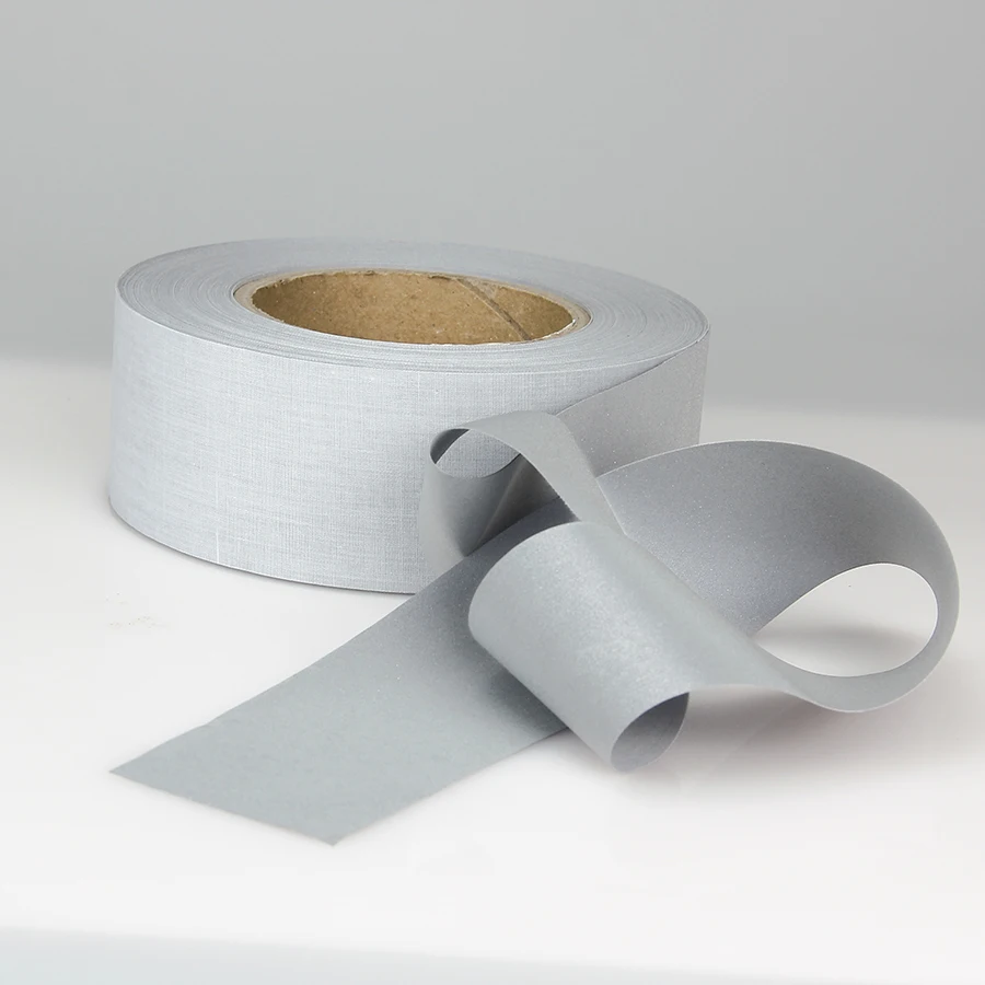 Silver TC Polyester and Cotton Reflective Fabric Reflective Tape For Clothing Sewing on High Visibility High Washable
