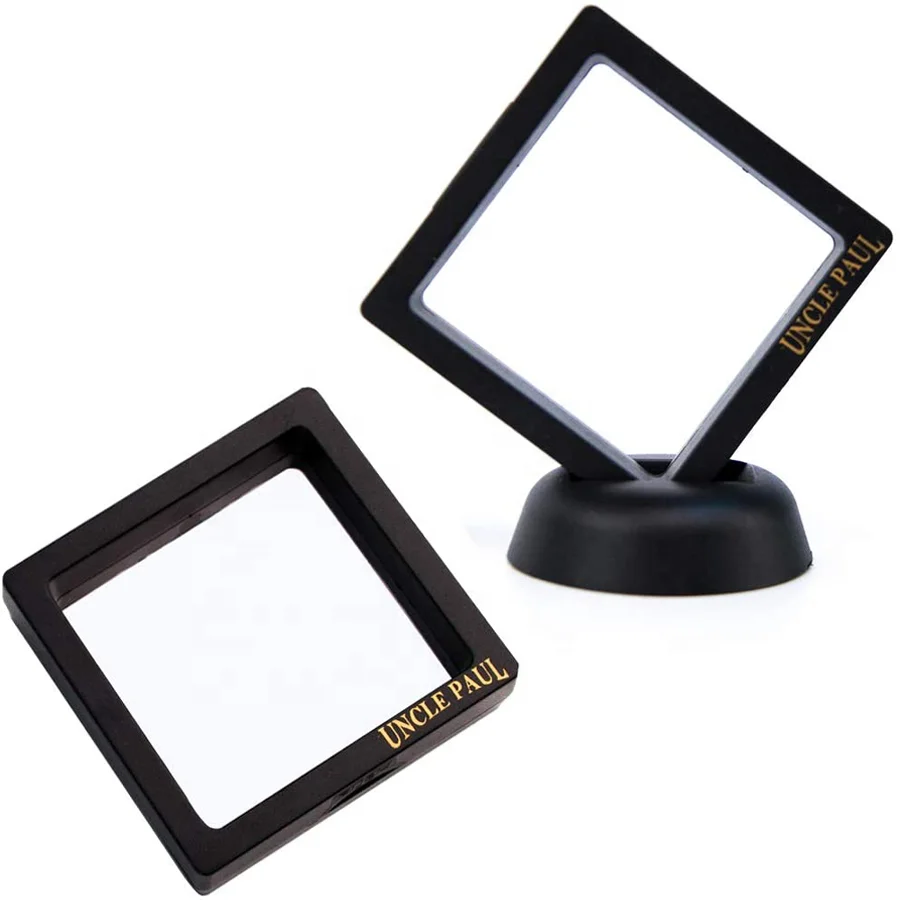 Promo Uptodate Wholesale Orange 3D Floating Frame Display Case Jewelry Coin Gem Stone Travel Organizer Packaging Box With Stands