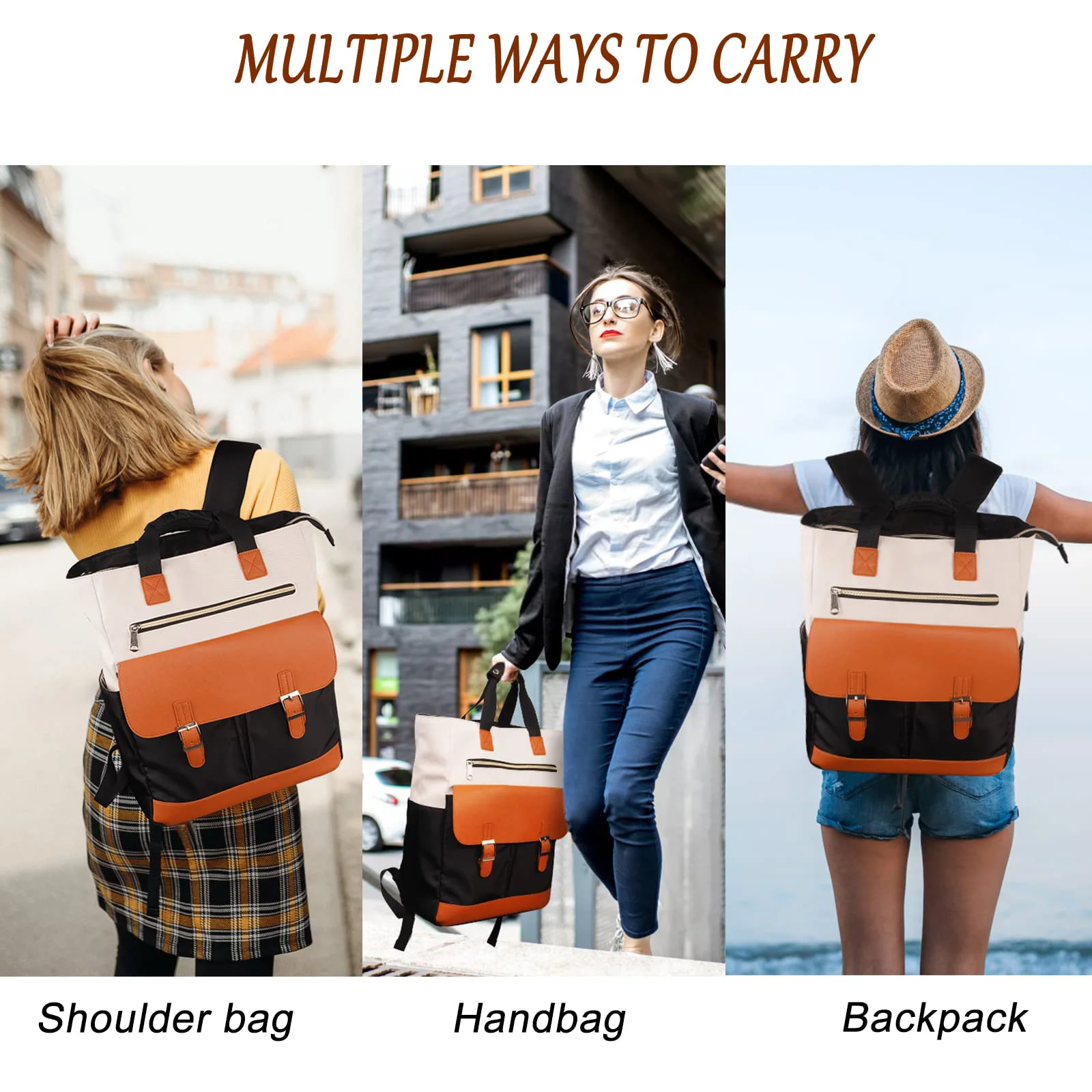 New Arrival women backpack luxury Multifunctional pu leather backpack laptop bags for women