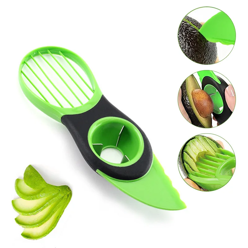 Ручка 3 в 1 авокадо Slicer и нож для удаления сердцевины нарезания Pitter