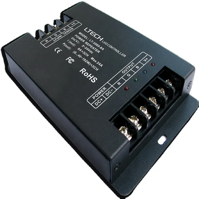 LTECH LT-3060-8A 5 to 24V 3CH*8A Power Repeater RGB PWM Power Amplifier 3 channels Constant Voltage Power Repeater
