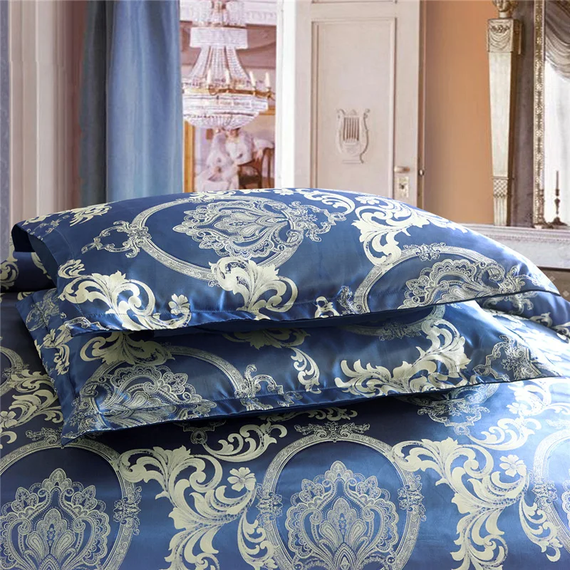 2Pcs/3PcsLuxury Satin Jacquard 100% Cotton Bedding Sheet Set For All Seasons Comforter Bedding Set