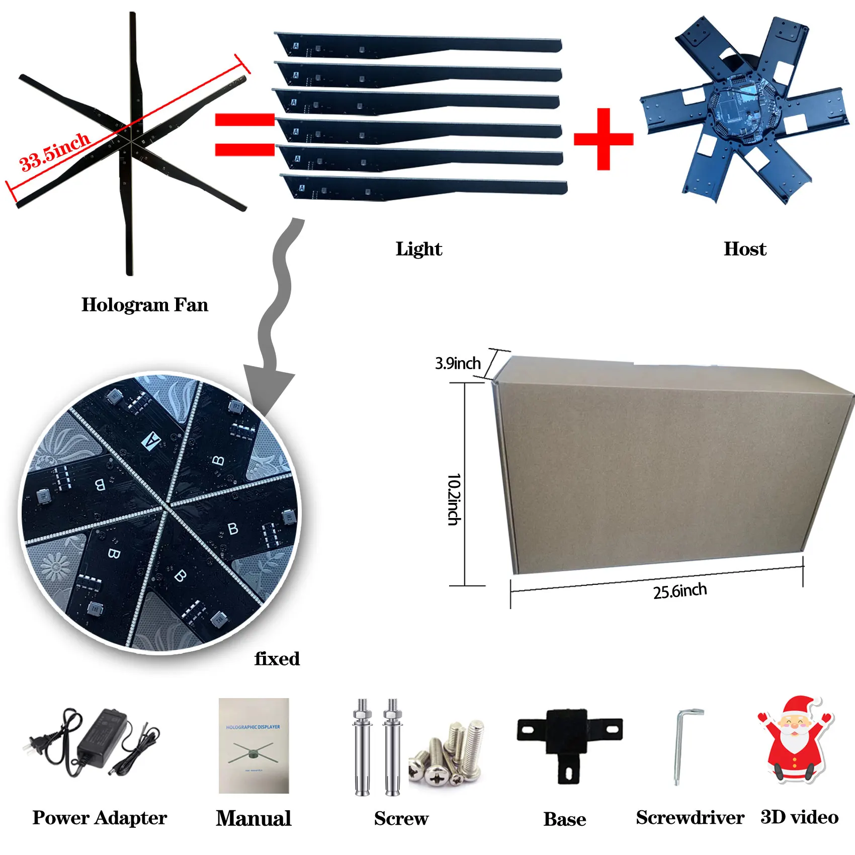 3D Hologram Fan,70CM 3D Fan Hologram Projector Advertising Display with 700 Video Library and 1152 LED fan 3d hologram Holofan